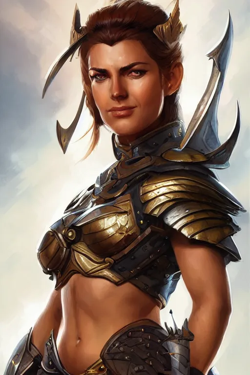 Image similar to amazon valkyrie athena, d & d, fantasy, portrait, highly detailed, headshot, digital painting, trending on artstation, concept art, sharp focus, illustration, art by artgerm and greg rutkowski and magali villeneuve