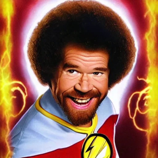 Image similar to Bob Ross as the Flash