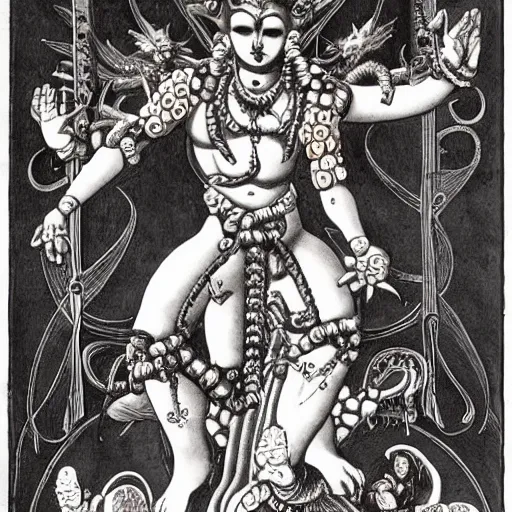 Prompt: [ kali ] ( ( ( ( 6 arms with swords ) ) ) ), laying easter to the ( ( ( ( ( ( world ) ) ) ) ),