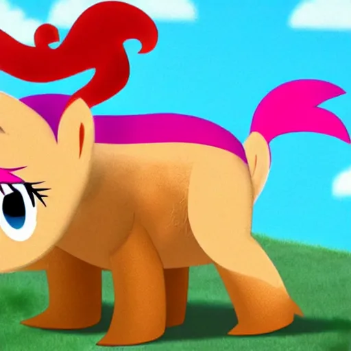 Image similar to capybara in my little pony tv show