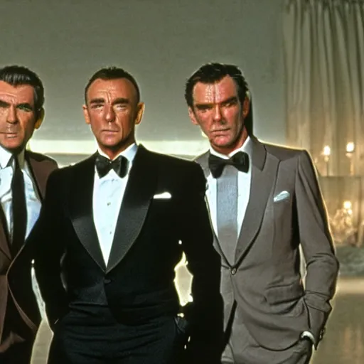 Image similar to Sean Connery, Pierce Brosnan and Daniel Craig in a James Bond reunion