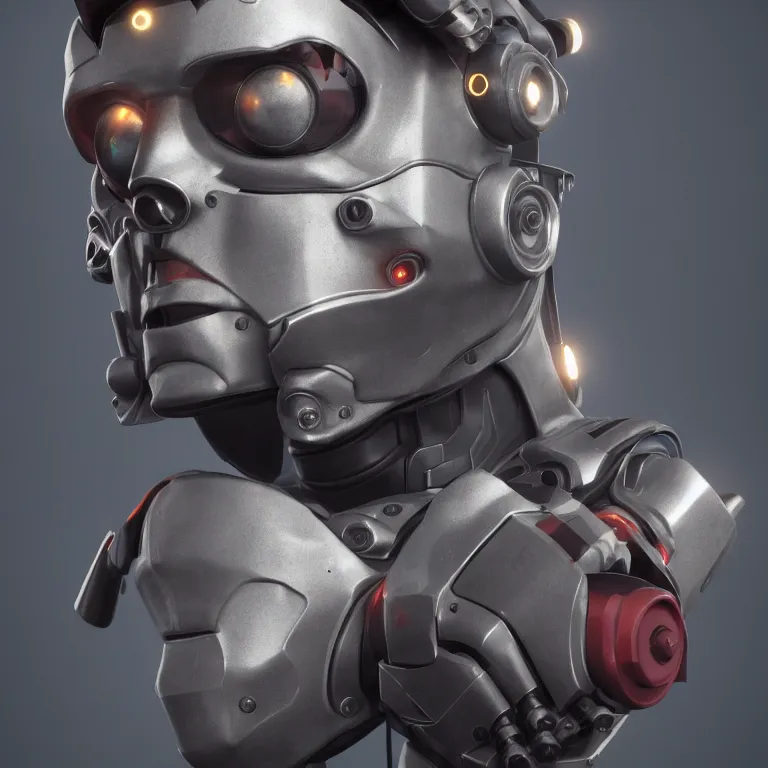 Image similar to a mugshot of a cyborg criminal, octane render, volumetric lighting, nvidia raytracing demo, by Andy Thomas, Mario Martinez, Daniel Mirante, Gustave Dore, Artstation, CGsociety, masterpiece