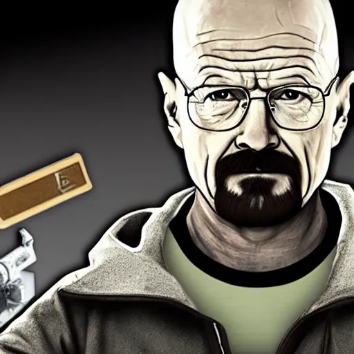 Image similar to walter white in counter strike, video game