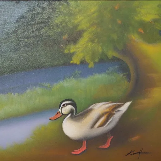 Image similar to a duck on the prowl oil painting jean helion