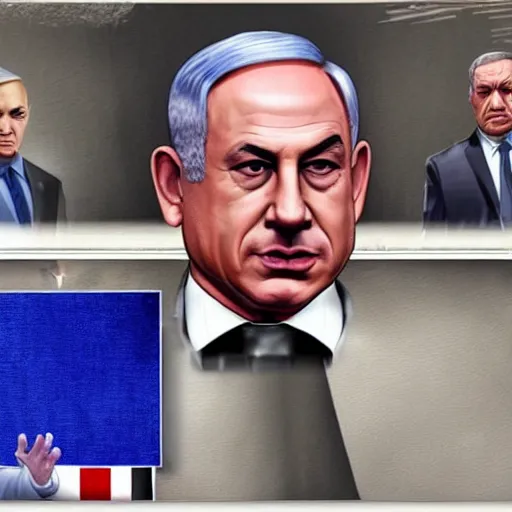 Prompt: benjamin netanyahu in a GTA v loading screen