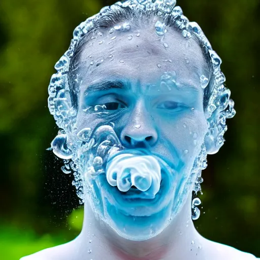 Image similar to man face made of water vapour gas