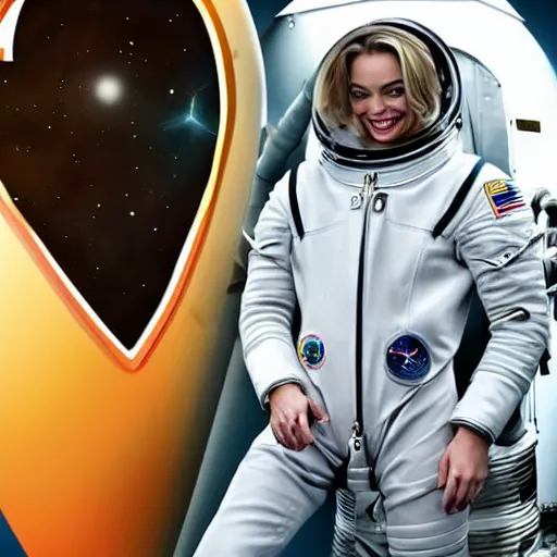 Prompt: margot robbie as an astronaut