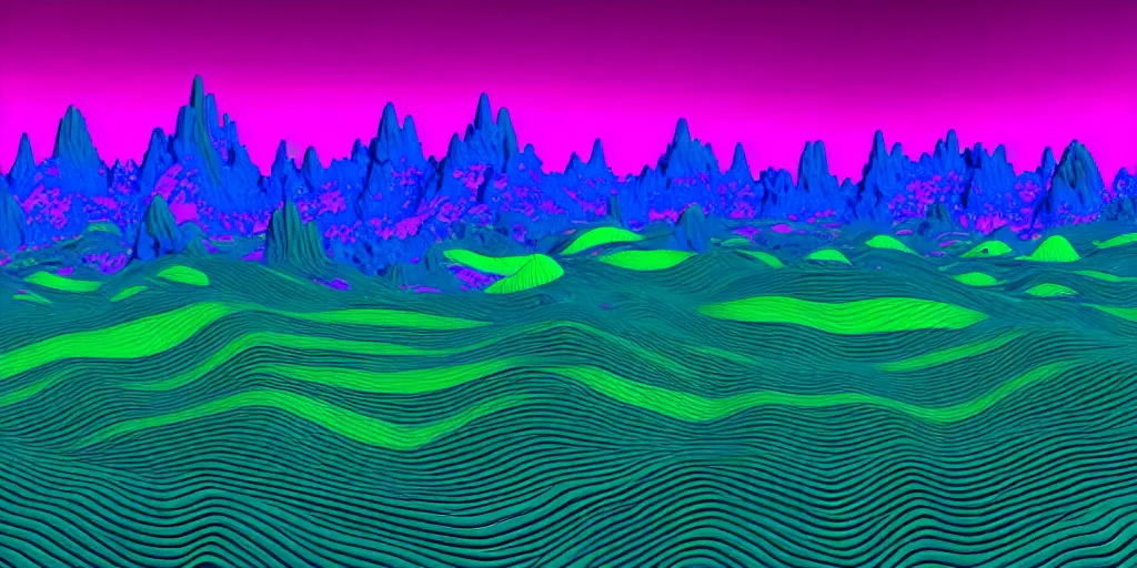 Prompt: an alien landscapes of liquid fauvism pattern, glue and pva mountains, 8 k resolution, ultradetailed, texture by beeple and shishkin, unreal engine