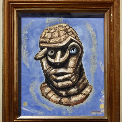 Image similar to dada art artwork of the golem monster in the prague lab