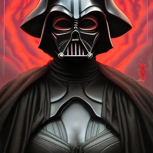 Prompt: doom demon venom giger portrait of female darth vader, Pixar style, by Tristan Eaton Stanley Artgerm and Tom Bagshaw.