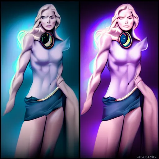 Image similar to in a dark studio room with Opal gemstone, in the style of artgerm.