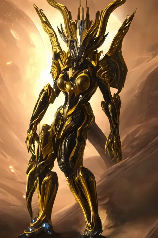 Image similar to galactic hyperdetailed elegant beautiful stunning giantess saryn prime anthropomorphic mecha female dragon goddess, sharp spines, sharp metal ears, sleek yellow eyes, smooth gold skin, smooth gold armor, bigger than galaxy, epic proportions, epic scale, epic size, warframe destiny fanart, furry, dragon art, goddess, giantess, furaffinity, octane render