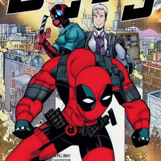 Prompt: deadpool comic, by shonen jump, comic book art