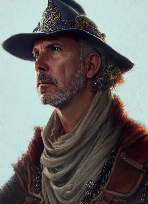 Prompt: kevin costner as oscar diggs, intricate, d & d, wizard, fantasy, art nouveau, digital painting, trending on artstation, sharp focus, wide shot, illustration, global illumination, ray tracing, art by artgerm and greg rutkowski and ruan jia