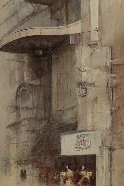 Prompt: ( ( ( ( ( 1 9 5 0 s old movie theater building. muted colors. ) ) ) ) ) by jean - baptiste monge!!!!!!!!!!!!!!!!!!!!!!!!!!!