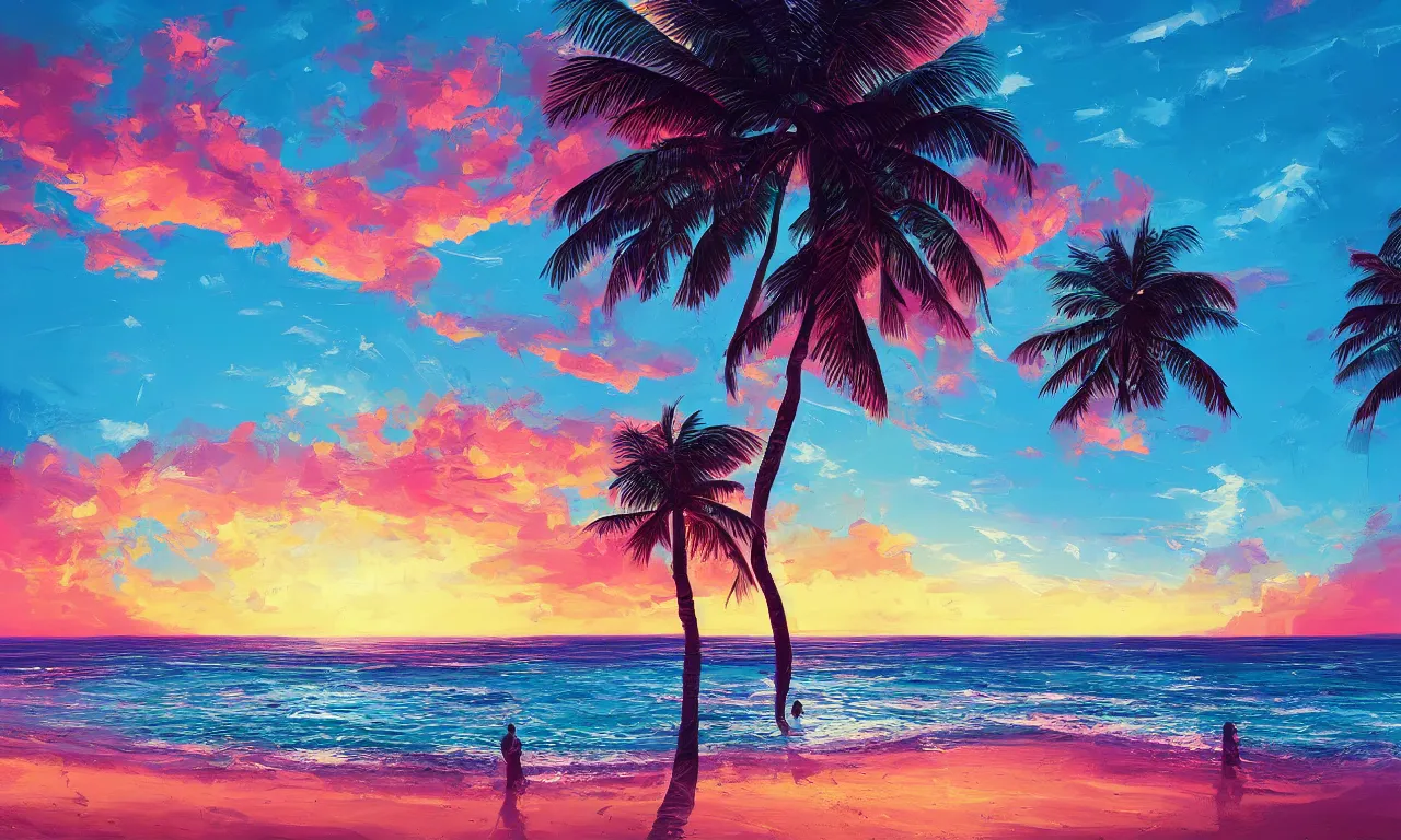 Image similar to paradise beach by alena aenami artworks in 4 k