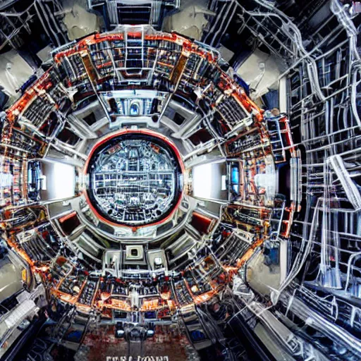 Prompt: inside the large hadron collider LHC, HD, intricate, highly detailed, photograph, 4k, 8k