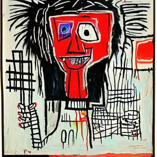 Image similar to modern demonic 1 9 2 0's pond crystal chicken coffer banylus trash, by jean - michel basquiat and eugene delacroix and monsu desiderio, child's drawing, movie poster, cubist