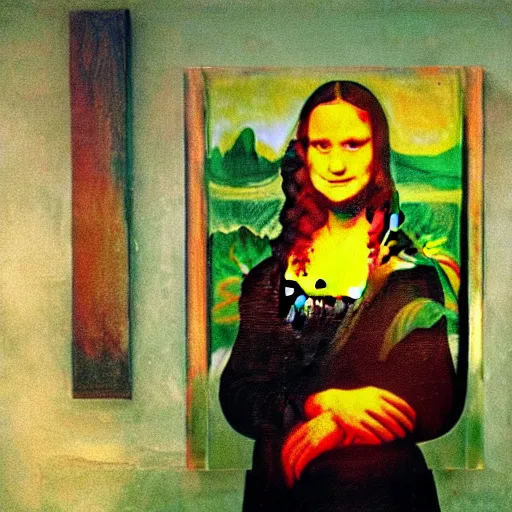 Image similar to mona lisa painted by edvard munch