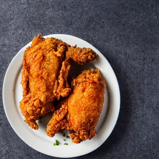 Image similar to half eaten perfect fried chicken