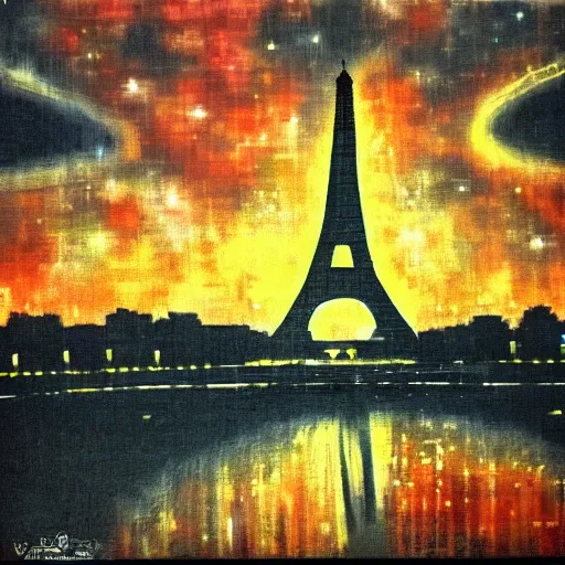 Prompt: Nuke on Paris at night