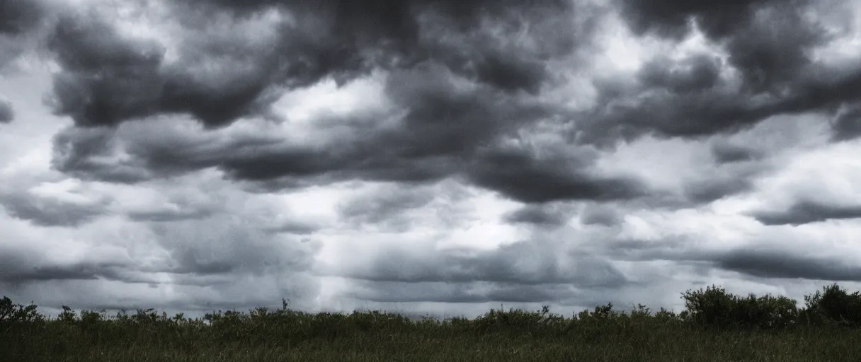 Image similar to dark storm clouds, hyperrealistic, photograph, 35mm, sharp focus