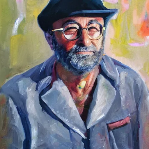 Image similar to oil painting of Lucio Dalla