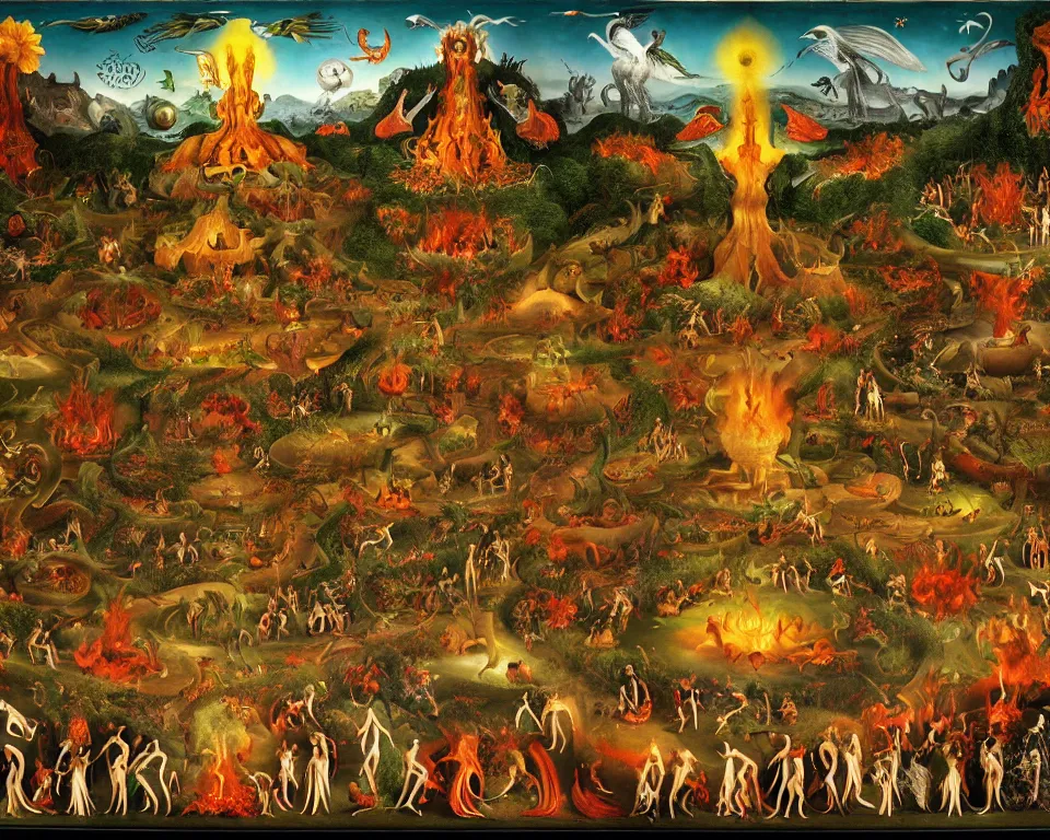 Image similar to garden of eternal delights hell by hieronymus bosh