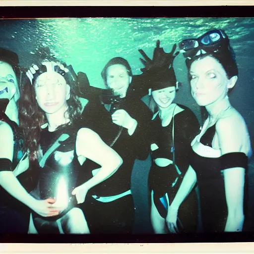 Image similar to underwater costume party polaroid