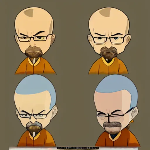 Prompt: Walter White as avatar Aang from avatar the last airbender, in the style of Avatar the Last Airbender
