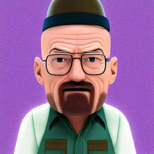 Image similar to walter white as a pixar character