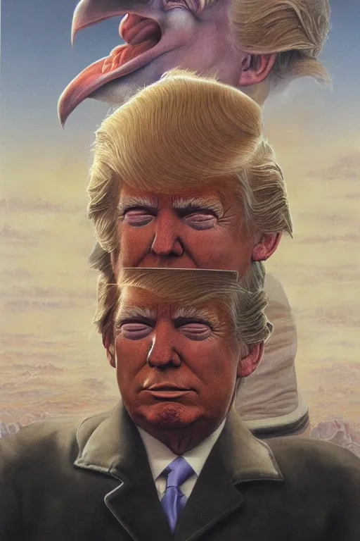 Prompt: portrait of donald trump by wayne barlowe