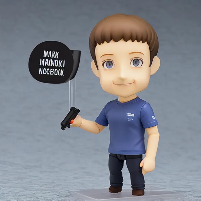 Image similar to Mark Zuckerberg, An anime nendoroid of Mark Zuckerberg, figurine, detailed product photo