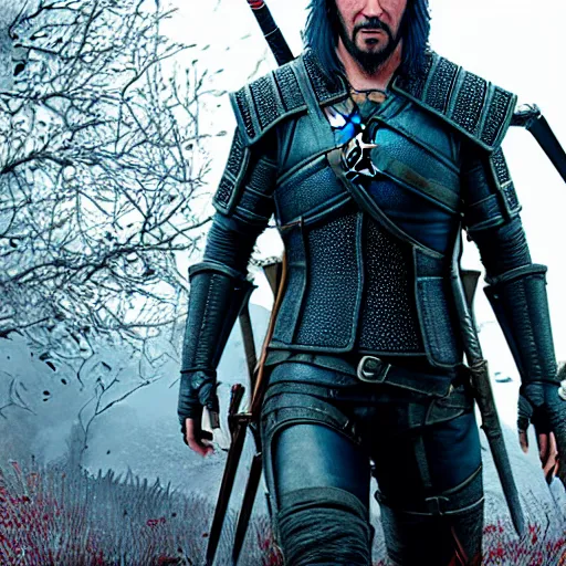 Image similar to Keanu reeves in the Witcher 3 4K detailed super realistic