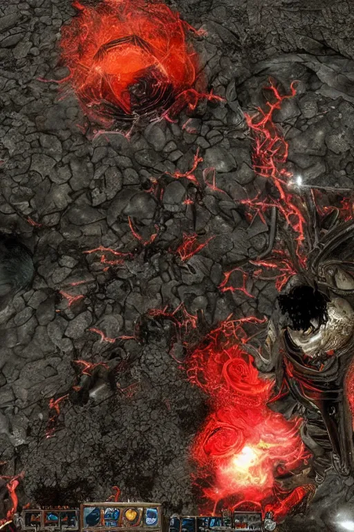 Image similar to Path of Exile, [Sirius], clear [[bronze]] face [mask] with crown, luminous red eyes, male image with [bronze] black bloody armor, sitting on the throne, inside the ruined gothic church, black shadows, red lasers, dark red bloody fog, black-grey smoky tornadoes fly around, [[blood]], Anachronism, painting, dark fantasy, steampunk, 4k, perfect quality,