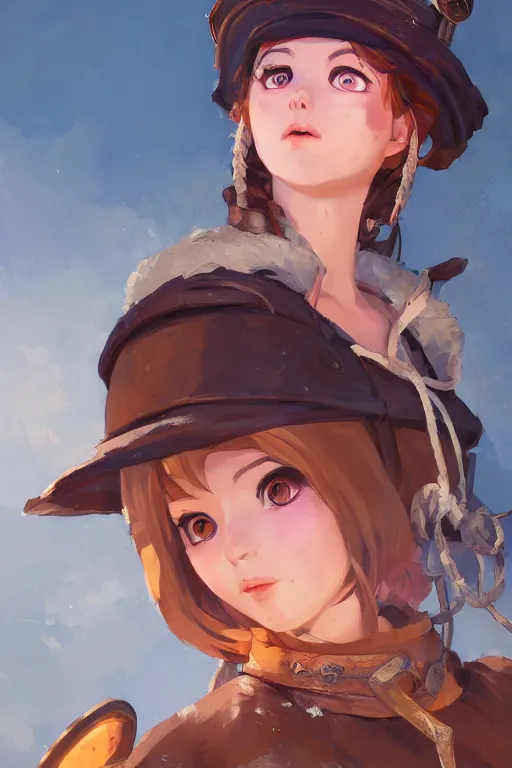 Image similar to a portrait of a cute female medieval peasant, rustic setting, overwatch art team, action pose, vivid colors, soft lighting, atmospheric, cinematic, moody, splash art in the style of ilya kuvshinov and range murata, oil on canvas, 8 k