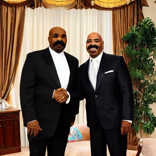 Prompt: rapper steve harvey meeting president steve harvey