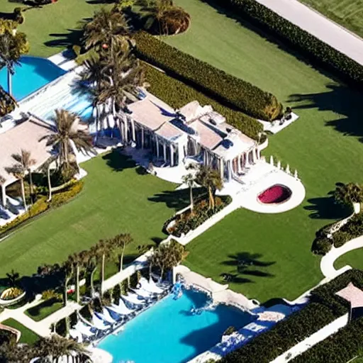 Image similar to aerial view of Joe Biden, an FBI agent rating, Mar-a-Lago resort