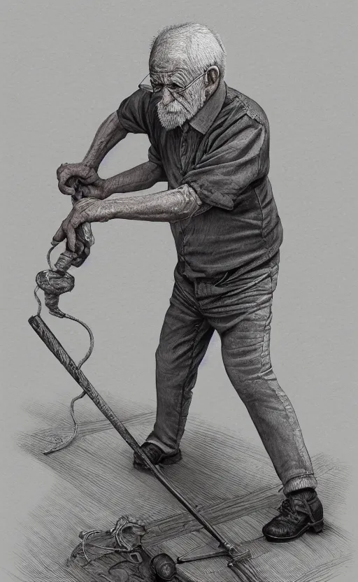 Image similar to old man doing hard work, do what we can, then leave it to god, d & d, non - fiction, intricate, elegant, highly detailed, digital painting, 8 k uhd, discipline object position, dynamic form, consistency, avoid duplication object, concept art, intricate, sharp focus, illustration, art by robin eley, paul lung, samuel silva