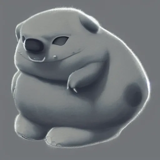 Image similar to hyper detailed snorlax with black background, hyper realistic, 3D rende