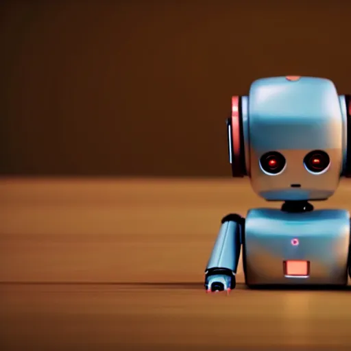 Image similar to a cute little robot is made of wood. super realistic 8 k render of a elegant, cinematic composition