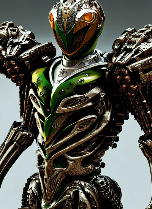 Image similar to kamen rider, intricate detail, royo, whealan, giger, klimt, hd, octane render, unreal engine,