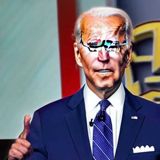 Image similar to joe biden lost in the fae realm, stumbles upon a taco bell, live mas