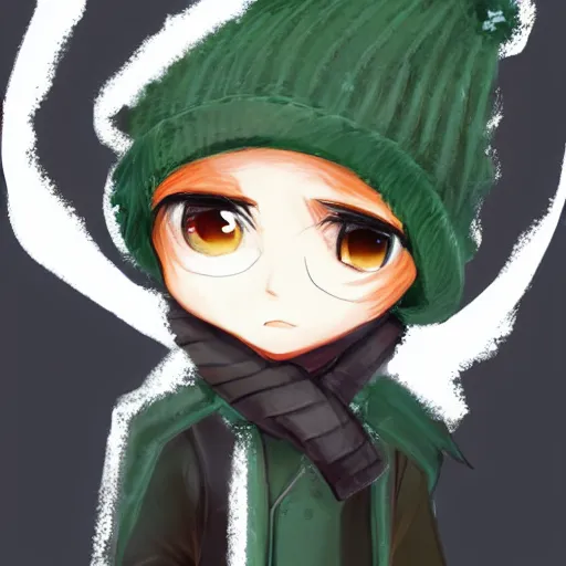 ArtStation - green eyes anime boy