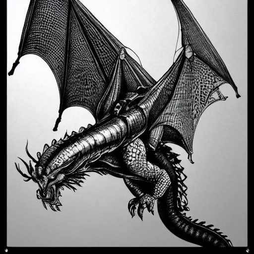 Charcoal Art Detailed Dragon with Large Body of Fairytail Land with  Realistic High Definition · Creative Fabrica