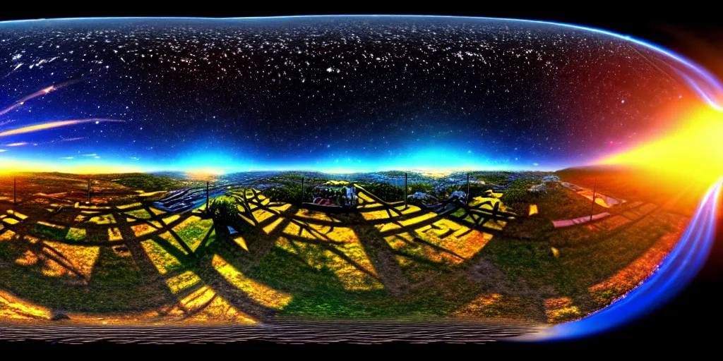 Prompt: omnidirectional equirectangular panorama landscape, trending on artstation, cinematic composition, beautiful lighting, hyper detailed, 8 k, oil on canvas