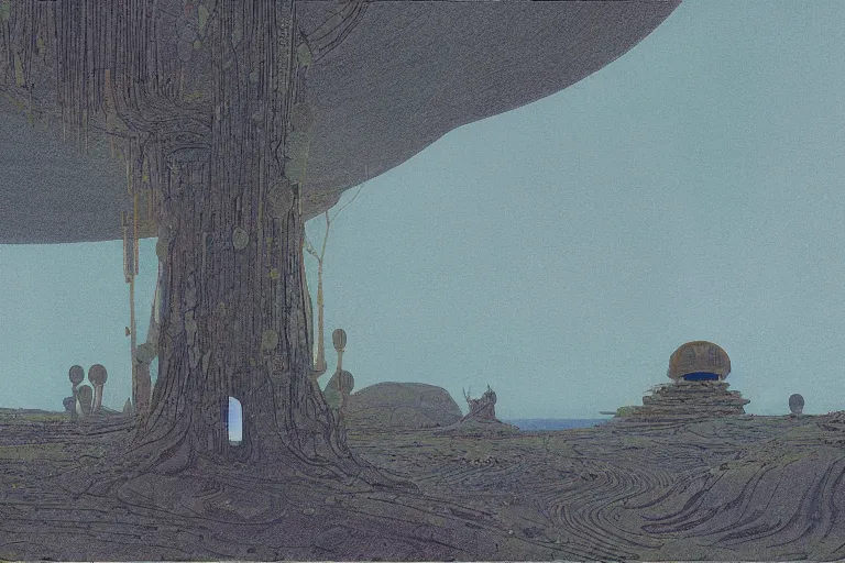 Image similar to a serene landscape by Dan McPharlin Ivan Bilibin Zhang Kechun