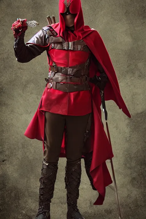 Prompt: medieval red hood