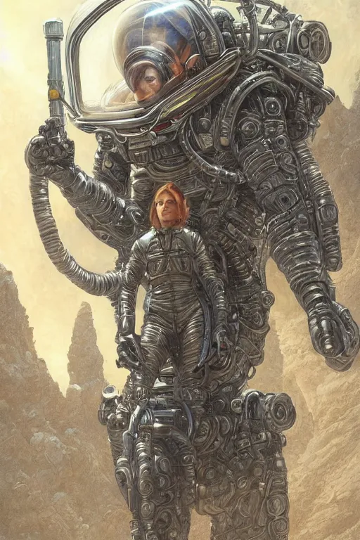 Image similar to alien planet, astronaut Amy Adams as a ruggedly handsome hero, intricate, elegant, highly detailed, centered, digital painting, artstation, concept art, smooth, sharp focus, illustration, art by artgerm and donato giancola and Joseph Christian Leyendecker, WLOP