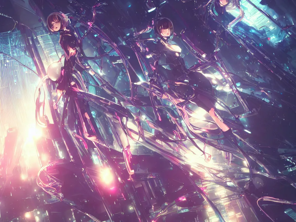 Image similar to full portrait anime visual of futuristic female cyber airforce, on neon light tokyo rainy rooftop, ssci - fi and fantasy, intricate and very beautiful, human structure, concept art, kyoto studio, sharp focus, anime fantasy illustration by rossdraws and magali villeneuve and liya nikorov and luxearte, frostine engine